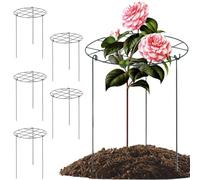 6pcs Cages de pivoine et soutiens de soutien à la pivoine Support de soutien aux enjeux 12x18 '' 'Groous grâce aux supports des plantes avec 3 jambes Cages de tomate Fleurs de soutien anneaux po