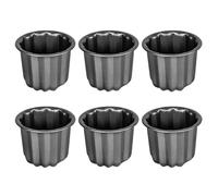 6pcs Canele Moule Moule À Gâteau Non Bâton Petit Canele Moules Muffin Cupcake Pan En Acier Au Carbone Moule À Pâtisserie Mini Cupcake Titulaires DIY Gâteau Muffin Four Outil De Cuisson