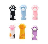 6PCS Capuchons de crayons en silicone pour chats dessinés - Capuchons de crayons en silicone résistants à la mastication pour enfant étudiant