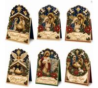 6PCS Cartes Joyeux Noël DIY Diamant Perle & Peinture, avec Enveloppes | Carte De Vœux DIY En Diamant 3D Avec Perles : Atelier créatif de Noël, couronne 3D, cartes décoratives à faire soi-même.