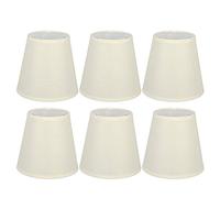 6Pcs Chandelier Lamp Shades, Nordic Style E14 Lampshade Fabric Wall Lamp Cover Home Decoration Accessory for Bedroom Living Room Hotel Studio Flaxen Color