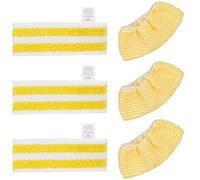 6Pcs Chiffons de Rechange en Microfibre Compatible pour Nettoyeurs Vapeur Kärcher EasyFix SC 2, SC 3, SC 4, SC 5, 3 Lingettes et 3 Bonnette