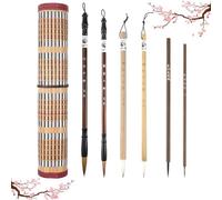 6PCS Chinese Calligraphy Brush, Painting Writing Calligraphy Brushes Watercolor CalligraphySet for Beginners Flower Bird