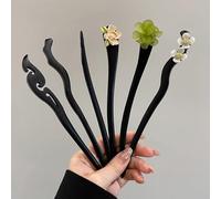 6pcs chinesische Haarstäbchen Vintage Haar Essstäbchen Tassel Haarstifte Hanfu Haar Zubehör für Frau Mädchen Haardekoration (W)