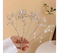 6pcs chinesische Haarstäbchen Vintage Haar Essstäbchen Tassel Haarstifte Hanfu Haar Zubehör für Frau Mädchen Haardekoration (X)