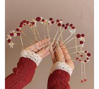 6pcs chinesische Haarstäbchen Vintage Haar Essstäbchen Tassel Haarstifte Hanfu Haar Zubehör für Frau Mädchen Haardekoration (I)