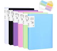 6Pcs Classeur Polypropylène A4 avec Pochettes Translucide & Couverture Transparentes, Livre Affichage Protège-Documents Multicolore 31x 23 x 2 cm, Dossier Projet Présentation Couleurs 6 pour Rapport