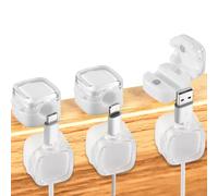 6pcs Clips de Gestion de Câbles Magnétiques, Autocollant Organisateur de Cordon Clips Câbles Auto-Adhésif Support de Organisateur de Gestion de Clips de Câbles pour Maison Mur Bureau (Blanc)