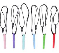 6pcs collier à mâcher cylindrique Teether Bucking pendentif sensoriel en silicone apaisant pour les enfants pour les enfants