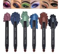 6PCS Colorées Bâton d'Ombre à Paupières Crayon,Neutres à Double Usage Stick Fard A Paupiere,Mats et Scintillants Pour Les Yeux et le Visage,Effet Waterproof Longue Durée (SetB)