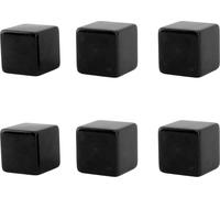 6pcs cubes vides bricolage blocs inachevés enseigner fête -puzzle 6-faces -plastique noir