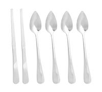 6pcs Cuillère et Couteau Pamplemousse Dentelé Set, Acier Inoxydable Agrumes Ustensiles Manger pour Pamplemousse Citron Kiwi Melon Citron Vert Pitaya Facile Fruit Écoper et Couper (Argent)