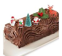 6pcs Décoration Bûche de Noël pour Gâteau Cake Cupcake Topper 3D Sapin Renne Père Noël Bonhomme de Neige Personnalisée pour Anniversaire Fête
