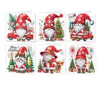 6pcs Diamond Art Christmas Cartes Diy Santa Claus Diamond Art Kit pour adultes pour enfants de Noël Carte de voeux Noël