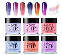 6pcs Dip Powder 6 couleurs en acrylique Piche de trempette à ongles Pas de lampe UV/LED requis Kit bricolage dur