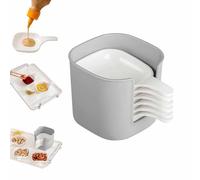 6Pcs Dipping Sauce Plate and Holder Set,Plastic Dipping Dish with Storage Box,Mini dipping Bowls with Handle,Food Grade Soy Sauce Dishes for Condiments,Snacks,and Fruits-Party,Restaurant,Home (1 set)