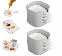 6Pcs Dipping Sauce Plate and Holder Set,Plastic Dipping Dish with Storage Box,Mini dipping Bowls with Handle,Food Grade Soy Sauce Dishes for Condiments,Snacks,and Fruits-Party,Restaurant,Home (2 sets)