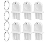 6pcs Distributeur Papier Toilette t 4 Anneaux Métalliques istributeur de Papier Toilette Gaufré Toilet Paper Dispenser Key pour Les Professionnels l'Entretien des Concierges (Blanc)