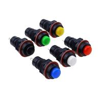 6pcs DS-211 DS-213 Push Button Switch 10mm Momentary/Self Locking Round Button Switch DS211 DS213 miniature NWPNLXEA(6pcs Color mixing,Self locking)