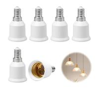 6PCS E14 vers E27 Adaptateur, Pour Éclairage Intérieur, Adaptateur E14 Vers E27 Pour Douille Ampoule Plafond Et Douille Pour Lampe, D-ouille Lampe Compatible Ampoule E-27