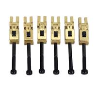6Pcs Electric Guitar Bridge Saddle, Double Locking Tremolo Metal Roller Screw Saddle Replacement, Premium Metal Bridge Saddles with Double Locking System, for Various Guitar Styles (Or)