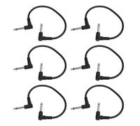 6Pcs Electric Guitar Effect Cable 1/4in Right Angled Guitar Pedal Cord Patch Cable 30cm Black