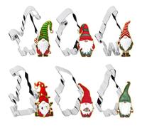 6pcs Emporte Piece Biscuits Noël en Acier Inoxydable Cookie Cutters Motif Gnome Moule de Patisserie DIY pour Biscuits Pâtisserie Gâteaux