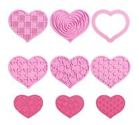 6pcs Emporte Piece Cour, Tampons à Biscuits de Saint-Valentin en Matériau BPA Ensemble Emporte Piece Tampon de Cour avec Différents Motifs pour la Pâtisserie de la Saint-Valentin(Rose)
