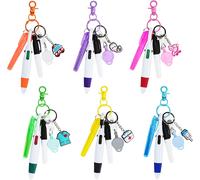 6pcs Ensembles Set De Stylos D'infirmière,Comprenant 6 Surligneurs,6 Marqueurs,6 Stylos À Bille Rétractables,6 Porte-Clés À Clip,6 Porte-Clés De Dessin Animé Et 6 Bobines De Badge D'infirmière