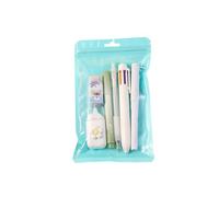 6Pcs Essential Stationery Set: Retractable Gel Pen Multicolor Marker Eraser Pencil Highlighter Correction Tape Student And Office Essential Set