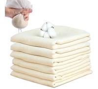 6Pcs Etamine Alimentaire, Étamine Tissu en Coton Non Blanchi, Lavable Réutilisable Grade 100 Mousseline Alimentaire, Tissu Ourlé Mousseline Alimentaire 50 x 50cm