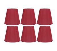6PCS Fabric Lampshade Modern Simple Small Replacement Lampshade for E14 Bulb Miniature Bulb for Table, Ceiling Lamp (Red wine)