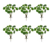 6pcs Fake Aquarium Pond Plantes Artificiel Begonia Leaf Decor, PU Fade résistant à l'extérieur/Utilisation intérieure pour le jardin de bureaux à domicile, 18 feuilles réalistes
