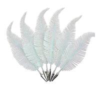 6PCS Fantasyon Plumes de Givre de Noël Blanches - Boules de Sapin de Noël - 22 cm - Plumes de Sapin de Noël - Boules de Décoration de Noël - Plumes à Clip - Décoration Givrée - Boules Ornementales