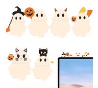 6pcs fantômes Mystery Phone Sticker, bâton-on Halloween Ghost & Pumpkin Phone Topper, Phones Charm Figurine, Halloween Decorations