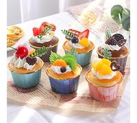 6pcs Faux Cupcake, Modèle de Dessert de Simulation de Gâteau Artificiel, Accessoires de Photographie de Dessert de Fête de Mise en Scène de Cuisine à la Maison pour Vitrine de Magasin Accessoires de P