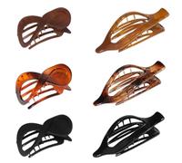 6pcs femmes pinces à cheveux Plates, pinces à griffes courbes horizontales pour femmes, pinces à cheveux antidérapantes pinces à cheveux, accessoires de coiffure Vintage pour femmes, petite amie, mère