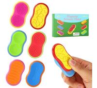 6pcs Fidget Pierre Sensorielle Jouets, Silicone Colorés Magnétiques et Texturés Pierre Sensorielle pour Maison Bureau Salle de Classe Voyages pour se Concentrer Apaiser et Réconforter