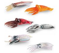 6pcs Figures Animaux Marins, Réaliste Requin, Crevette, Pingouins, Tortues de Mer, Pieuvre Figure Plastique Jouets Mini Animaux de Mer, Jouets de Bain, Jouet Éducatif pour Enfants, Décor de Gâteaux
