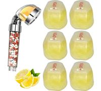 6pcs Filtre de douche de vitamine C, salon au pavé citron Vitamine C filtres pomme douche infusées adoucir l'eau dure, la tête aide la peau sèche et la perte cheveux filtre