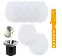 6pcs Filtre Peinture de 1 Gallon, Blanc Filtre pour Seau de Peinture avec Couteau à Mastic en Plastique Peinture et Liquide Sac Filtrant à Mailles Fines pour Peinture et Jardinage