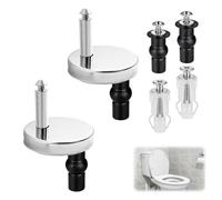 6Pcs Fixation Abattant WC Vis à Fermeture en Douceur Universelles, Vis et Raccords de Charnière de WC à Dégagement Rapide, Écrous de Rechange de Couvercle de WC avec Vis Expansible pour Trous Borgnes