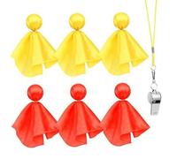 6pcs Flag Flag Football draps avec 1pc sifflement, drapeau football set 3pcs arbitre rouge et arbitre jaune 3pcs pour, crosse et fan de sport, sport