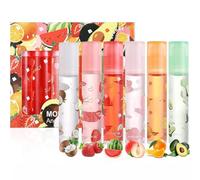 6PCS Fruity Gloss à Lèvres Set, Huile À Lèvres Transparente Incolore, Longue Tenue Hydratant Lip Plumper Gloss, Rouge à lèvres Liquide Brillant, Baume À Lèvres Pour Lèvres Sèches et Gercées