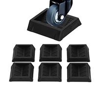 6PCS Furniture Wheel Caster Cups,Floor Protectors,Bed Stoppers to Sliding,Bed Wheel Stopper,for Bed Chair Cabinet Sofa Closet Black