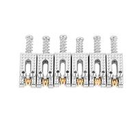 6PCS Guitare Saddle Bridge Set Metal Roller Bridge Pièces de Rechange pour Tele 6 String Guitar Replacement Use(Argent)