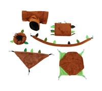 6pcs Hanging Hamster Hammock Set | Warm Plush Small Animal Bed for Hamster/Tiny Pet/Guinea Pig | Fun Tunnel & Swing Toy for Cage Decoration