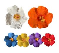 6pcs Hawaiian Flower Hair Clips, Plumeria Plumeria Clip, Clip de fleur en tissu multicolore pour femmes Accessoires de fête la plage vacances d'été.