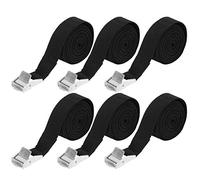 6PCS Heavy Duty Adjustable Lashing Straps, 200kg Load Capacity Nylon Tie Down Straps with Zinc Alloy Buckle, Quick Release Thumb Button, for Motorcycle Trucks Luggage Transport