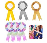 6pcs Hobby Horse Rosettes Pour Gagnants,Hobby Horse Accessoire, Argent Et Arc-En-Ciel Pour Décorer Les Chevaux, De Loisir Des Enfants Nœuds Décoratifs Pour Animer Les Jeux,Concours Et Fêtes Enfantines